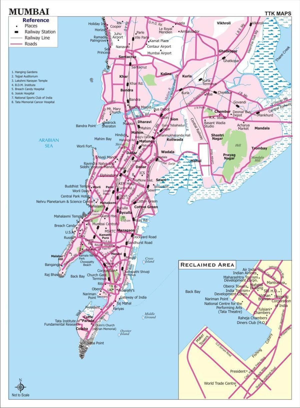 hartă a orașului Bombay