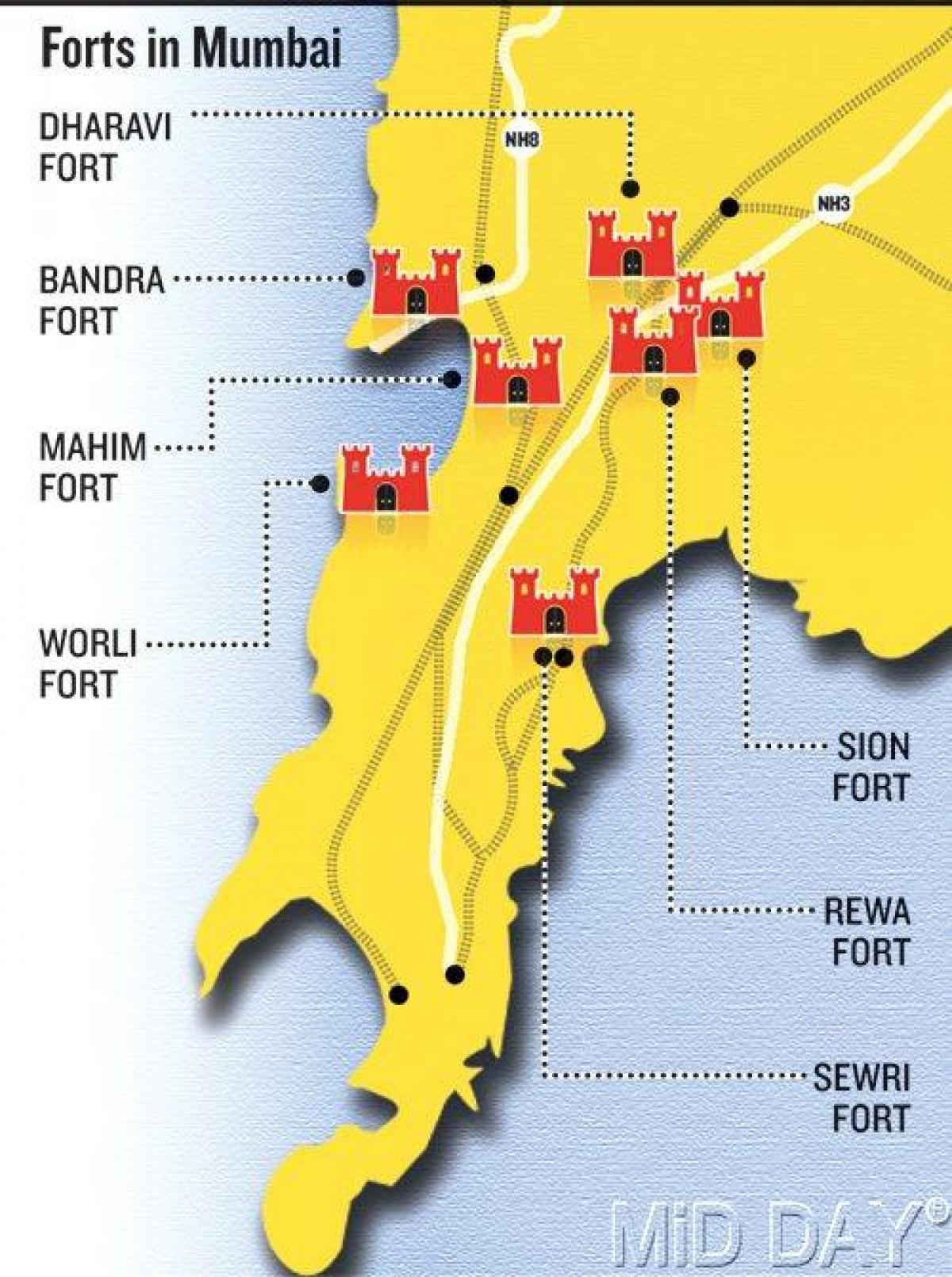 Mumbai fort zona hartă