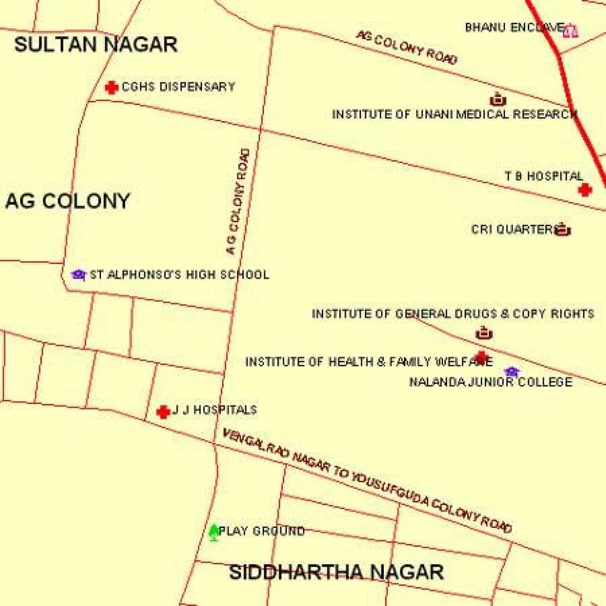 JJ Spital din Mumbai arată hartă