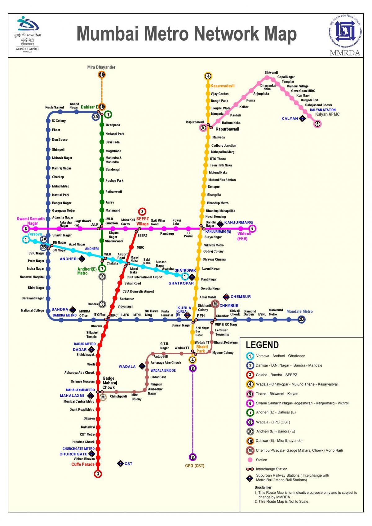 Mumbai de metrou linia 3 harta rutelor