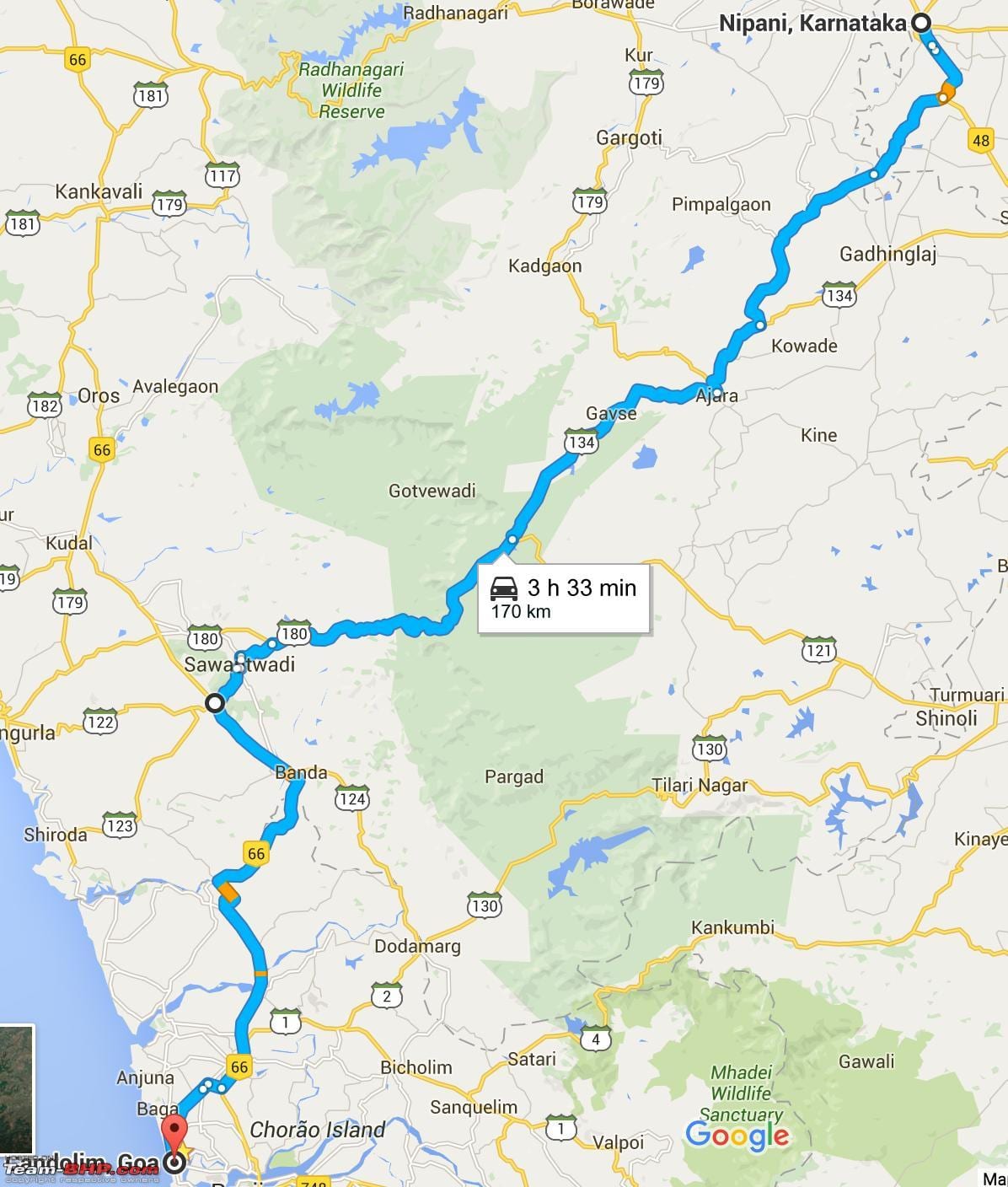 Mumbai la goa autostrada hartă