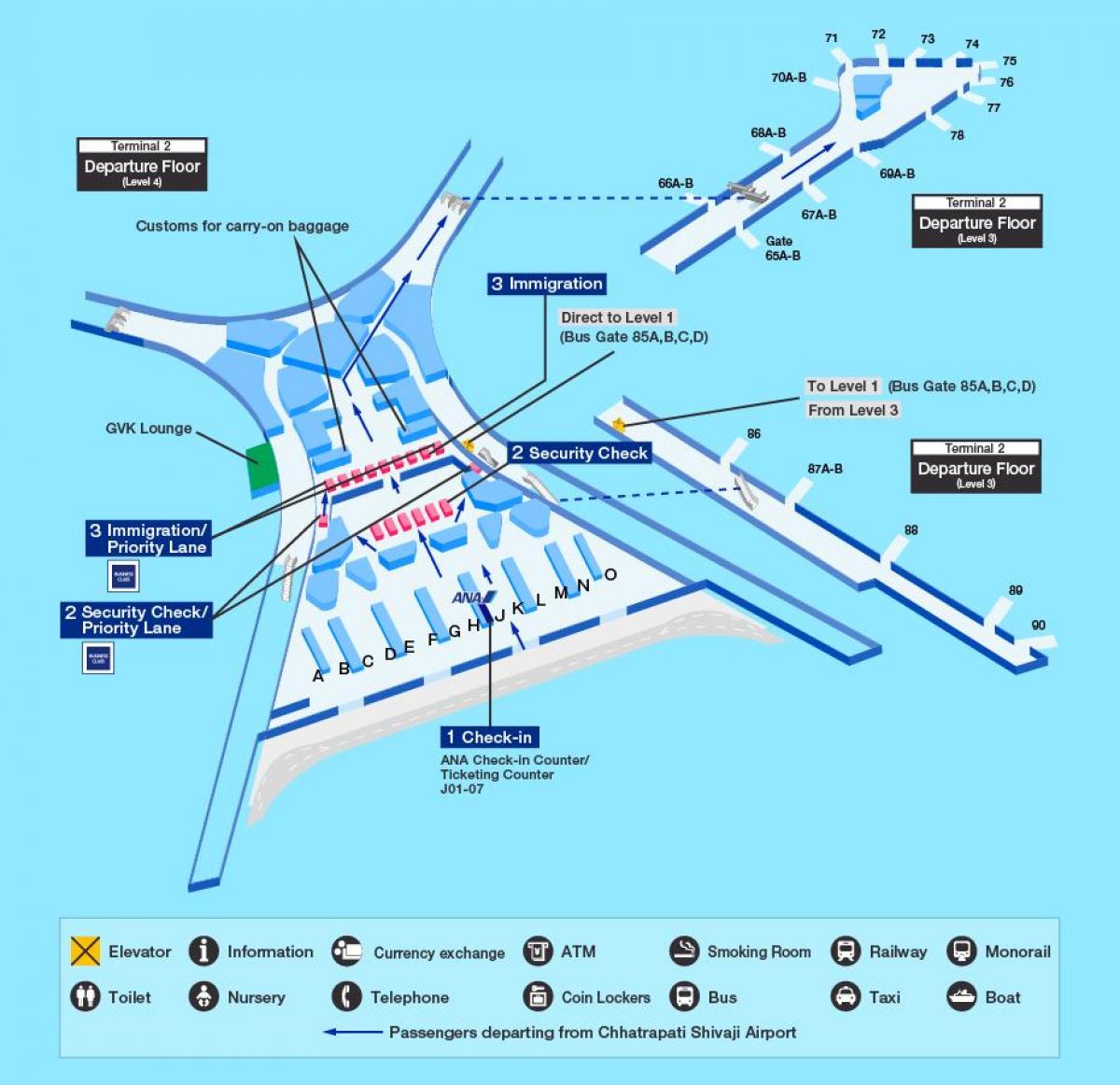 Mumbai international airport terminal 2 arată hartă