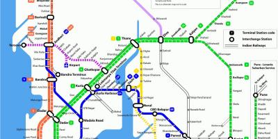 Bombay tren local, harta rutelor