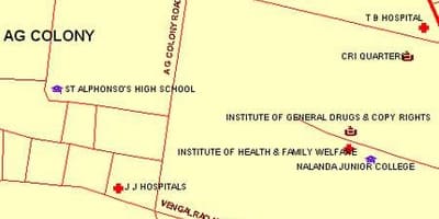 JJ Spital din Mumbai arată hartă