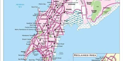 Harta rutieră a orașului Mumbai