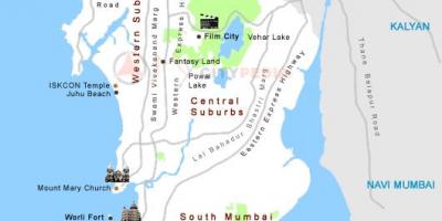 Harta Mumbai locuri turistice