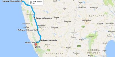 Mumbai la goa rutiere hartă